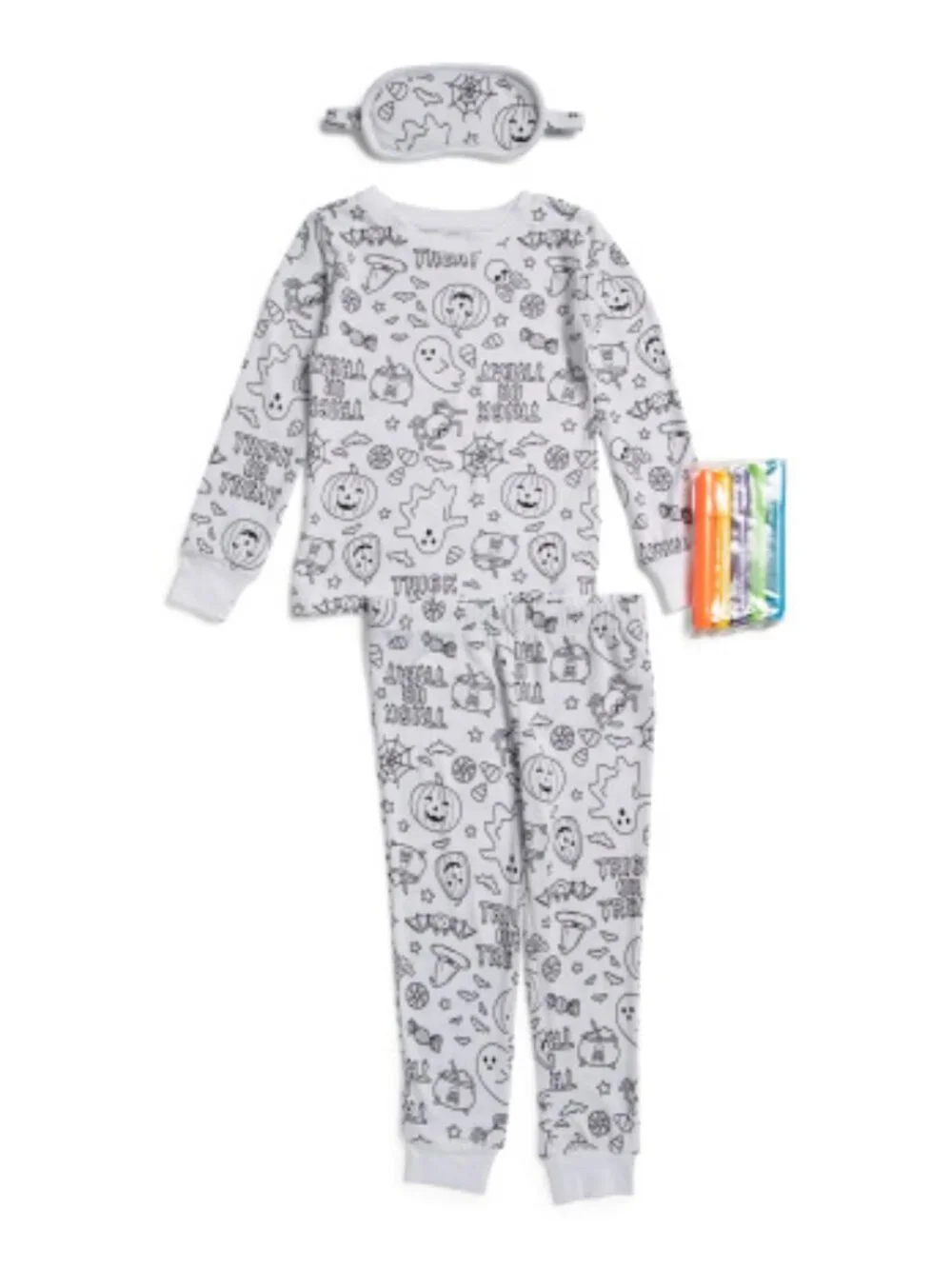 NWT‎ Tahari Toddle Kids Pajama Set Halloween Coloring Sleepwear PJs